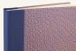 Preview: Fotoalbum, Leinenrücken blau, Einband kleines Muster geometrisch, blau, rot